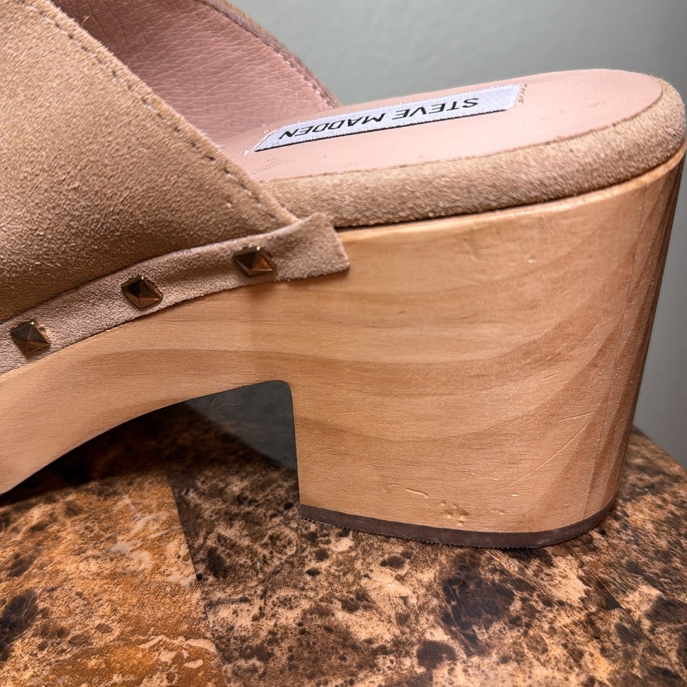 Steve Madden 11 Brooklyn-1 Leather Studded Clogs mules - Picture 7 of 12